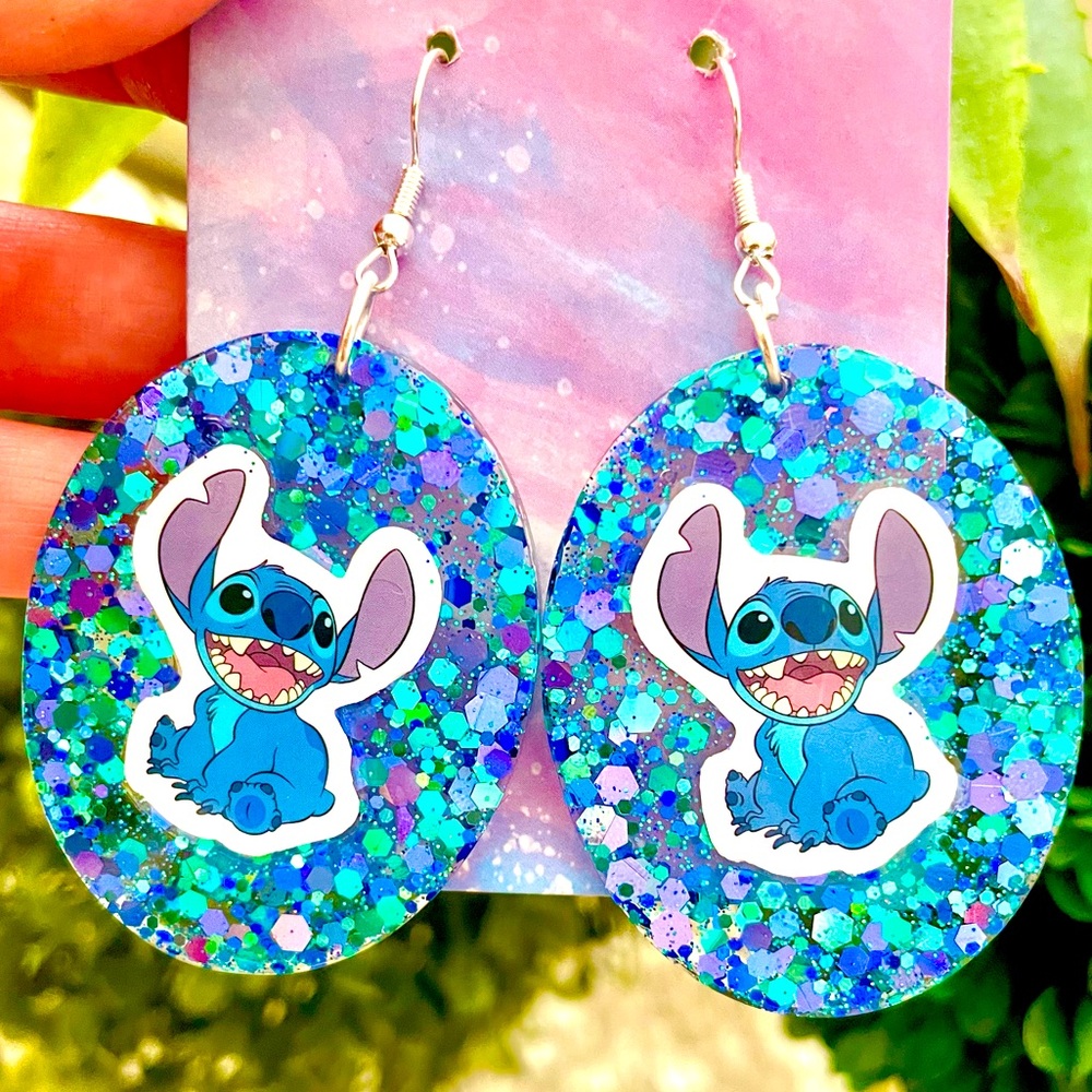 Stitch Acrylic Dangle Earrings